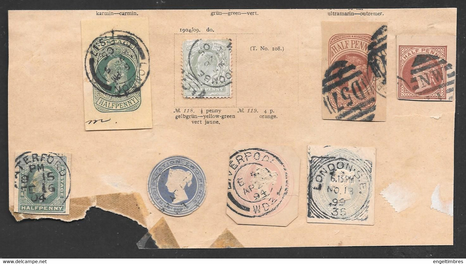 Stamps Ex Old Album Fragment - Errors, Freaks & Oddities (EFOs