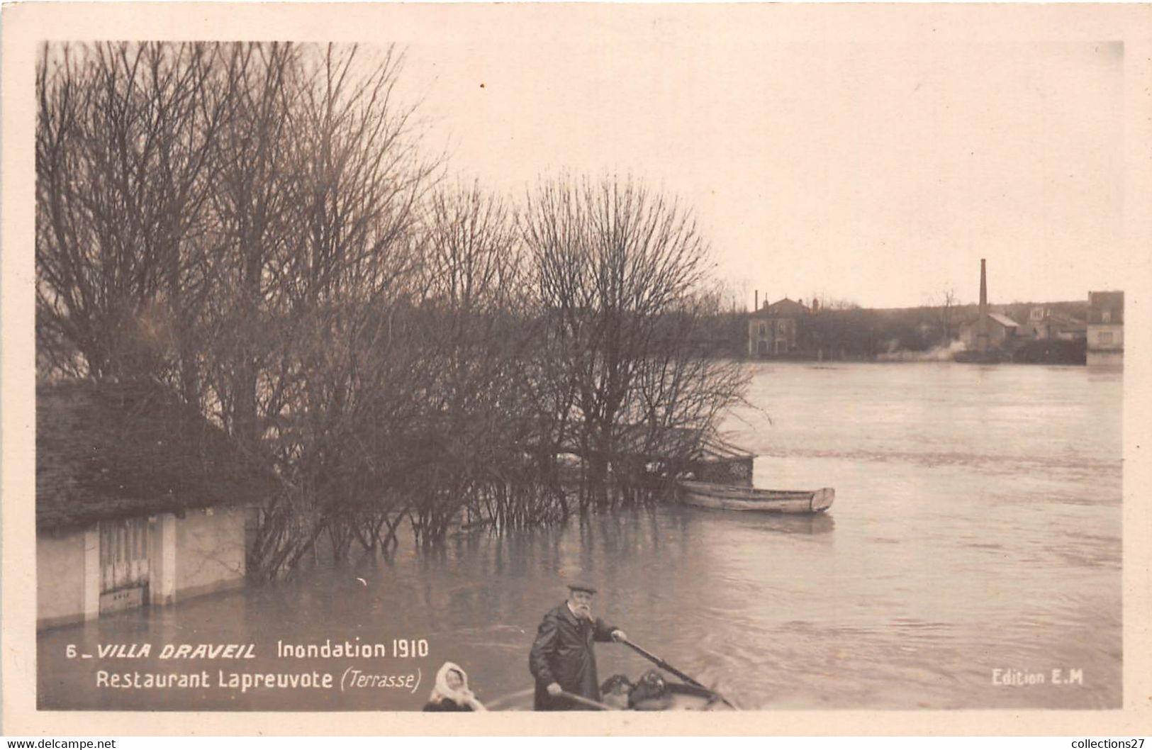 91-DRAVEIL- VILLA DRAVEIL- RESTAURANT LAPREUVOTE- INONDATION 1910 - Draveil