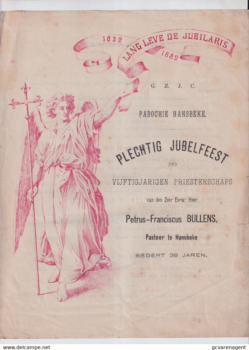 PAROCHIE HANSBEKE PLECHTIG JUBELFEEST 50 JARIG PRIESTERSCHAP  PETRUS BULLENS PASTOOR  2 SCANS   ZIE SCANS - Nevele