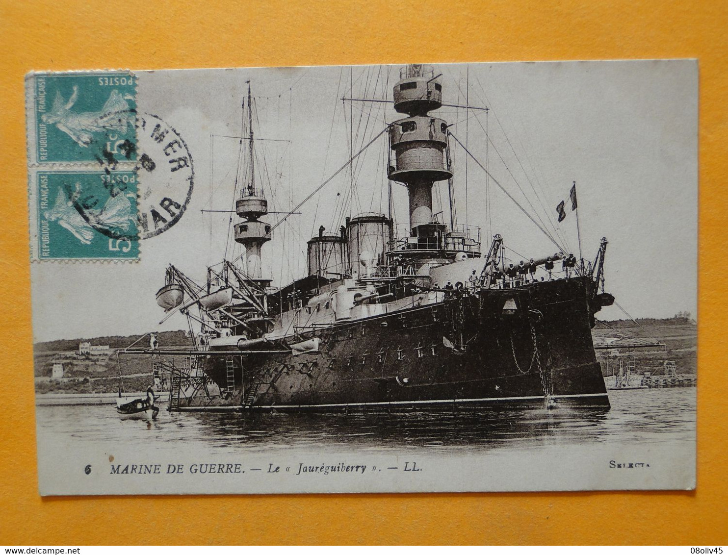 Marine De Guerre -- Cuirassé D'Escadre à Tourelles " JAUREGUIBERRY " - 1893 - 1920 - Lot De 2 Cartes Différentes - Guerre