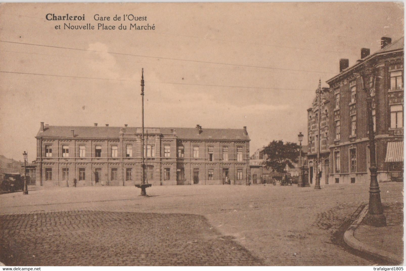 124.CHARLEROI. GARE DE L'OUEST ET NOUVELLE PLACE DU MARCHE - Charleroi