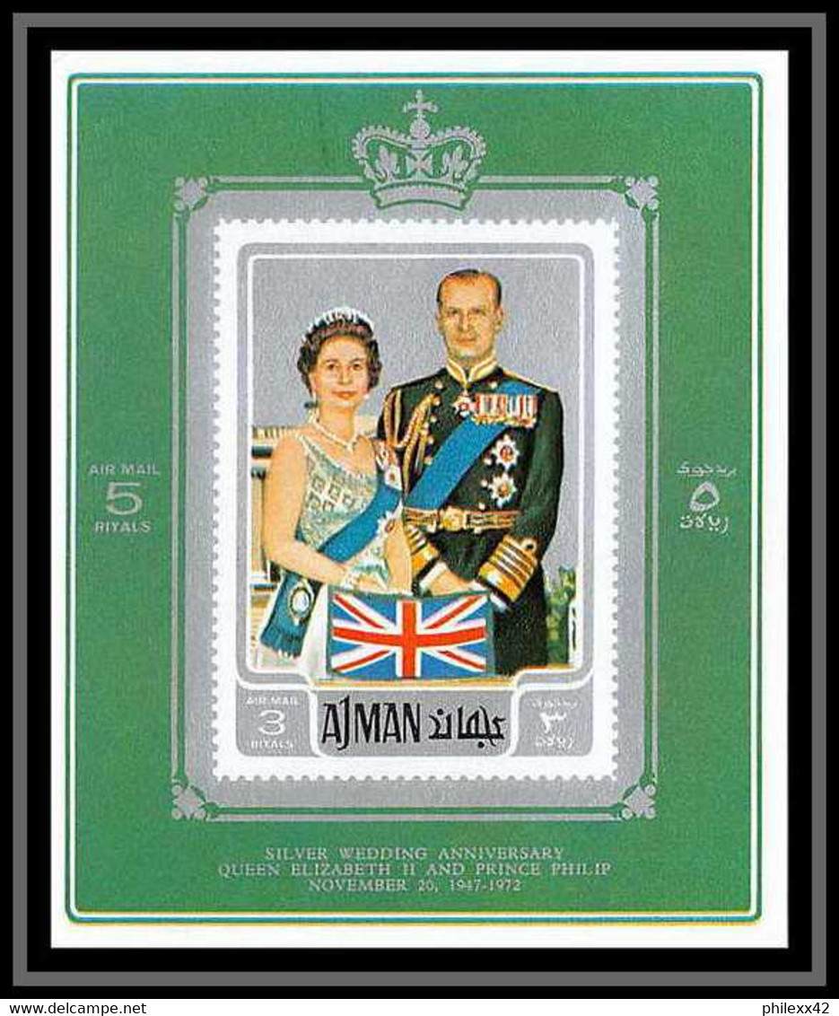 Ajman - 2671/ N° 1010/1012 Wedding Of Elizabeth 2 And Prince Philip ** MNH Deluxe Miniature Sheets Blocs 1971 - Ajman