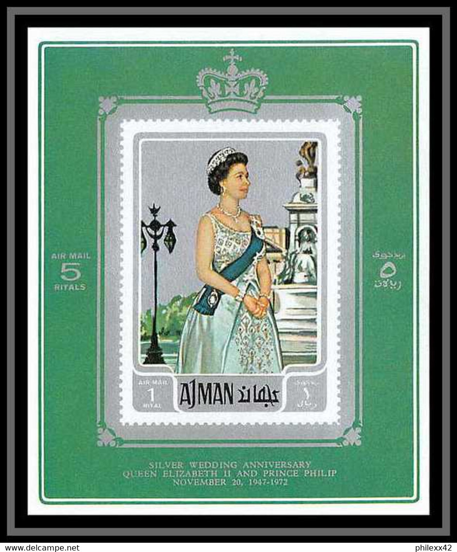 Ajman - 2671/ N° 1010/1012 Wedding Of Elizabeth 2 And Prince Philip ** MNH Deluxe Miniature Sheets Blocs 1971 - Ajman