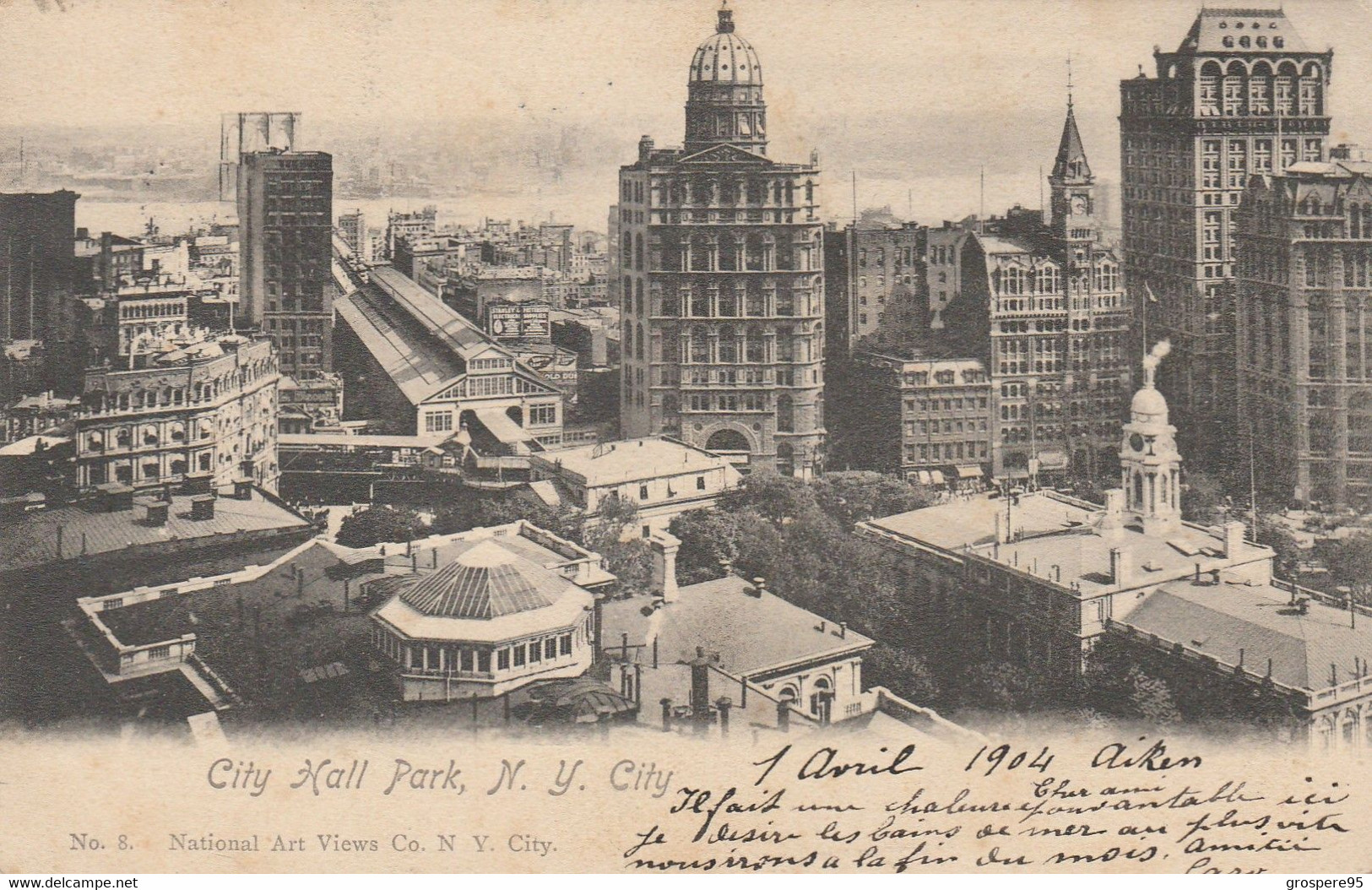 CITY HALL PARK N Y CITY 1904 - Other & Unclassified