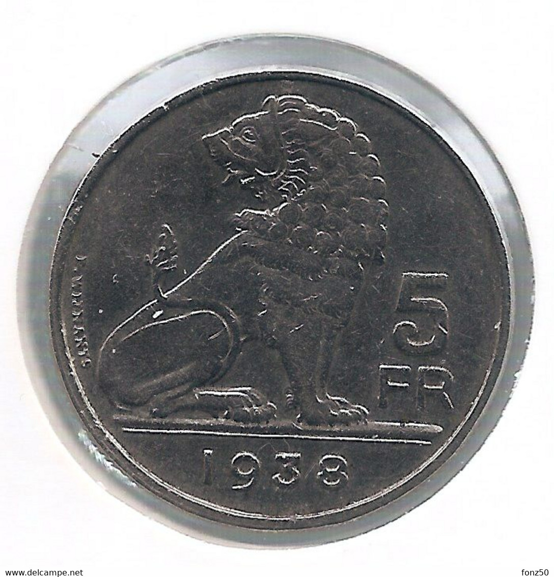 LEOPOLD III * 5 Frank 1938 Vlaams/frans Pos.B * KROON * Prachtig * Nr 9755 - 5 Francs