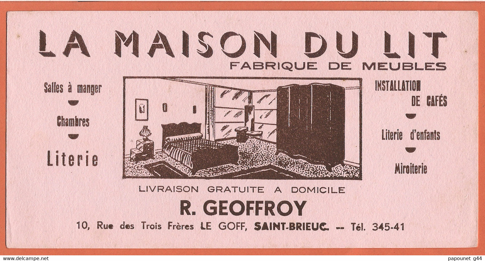 Buvard (La Maison Du Lit) Fabrique De Meubles Salles à Manger- Chambres -Literie - Miroiterie) R.Geoffroy à Saint Brieuc - Textile & Vestimentaire