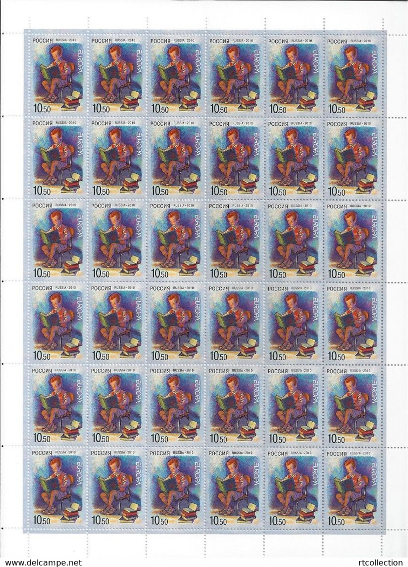 Russia 2010 Sheet Europa-CEPT Children`s Books Europa CEPT Stamps Issue Child Book Cartoon Animation MNH Michel 1641 - Hojas Completas