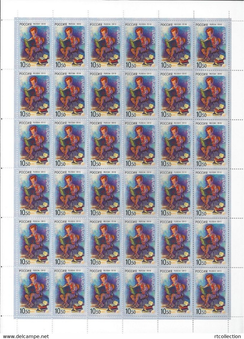 Russia 2010 Sheet Europa-CEPT Children`s Books Europa CEPT Stamps Issue Child Book Cartoon Animation MNH Michel 1641 - Fogli Completi