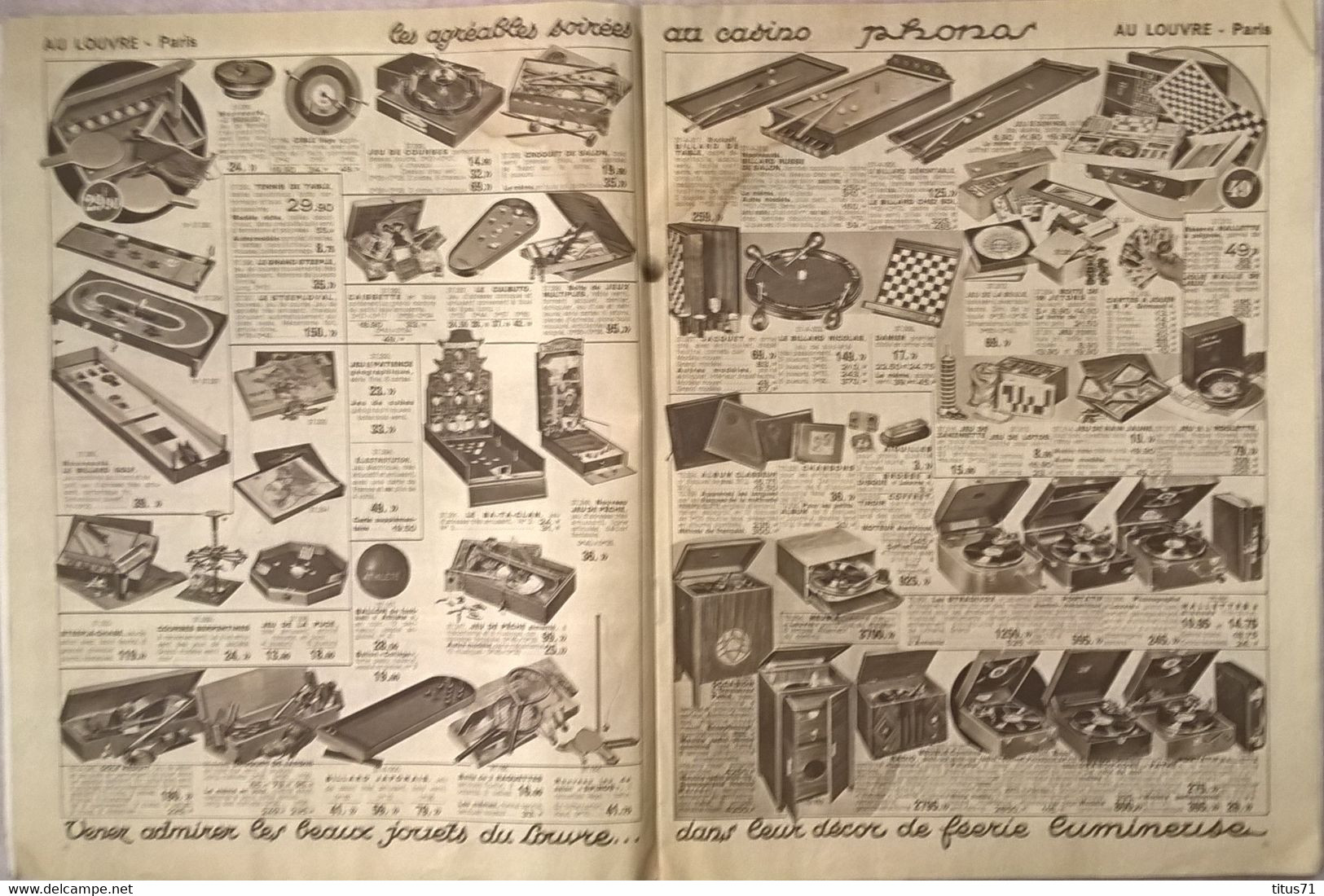 Catalogue Au Louvre - Paris - Jouets Etrennes - Décembre 1933 - 1900 – 1949