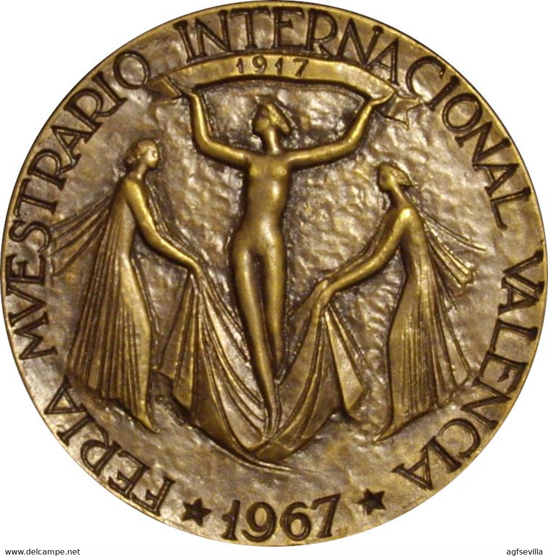 ESPAÑA. MEDALLA FERIA MUESTRARIO INTERNACIONAL DE VALENCIA. 1.967. BRONCE. CON ESTUCHE. ESPAGNE. SPAIN MEDAL - Professionali/Di Società