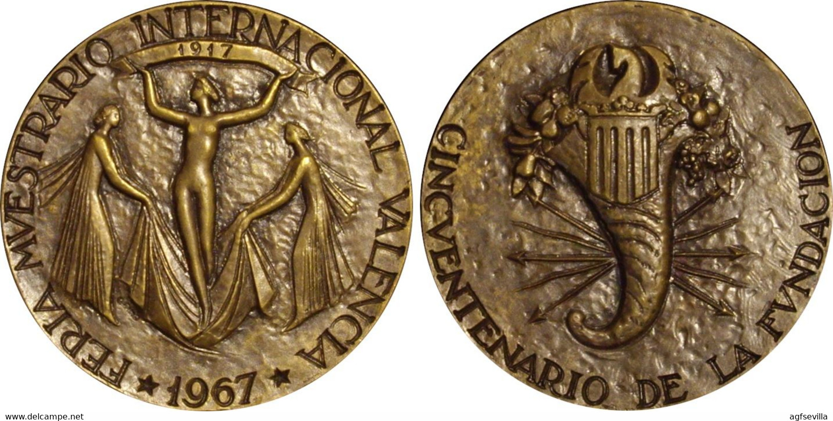 ESPAÑA. MEDALLA FERIA MUESTRARIO INTERNACIONAL DE VALENCIA. 1.967. BRONCE. CON ESTUCHE. ESPAGNE. SPAIN MEDAL - Professionnels/De Société