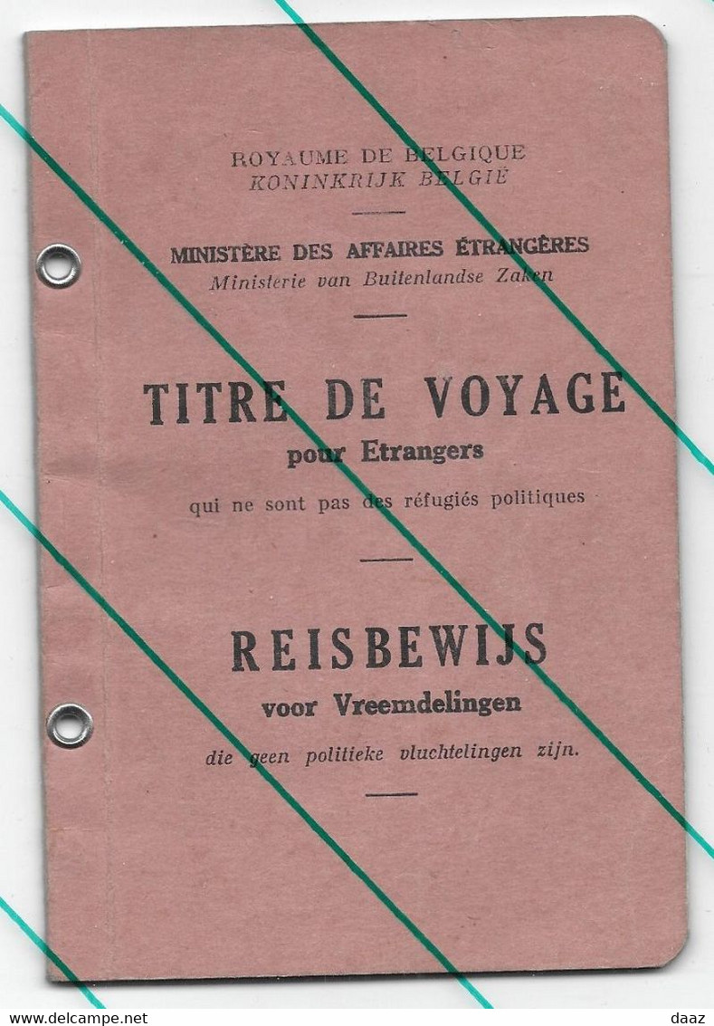 Belgique Titre De Voyage Passeport Passport 1949 Visas Allemagne - Unclassified