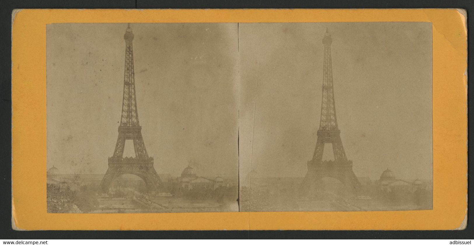 TOUR EIFFEL Papier Albuminé Sur Carton Orange - Stereo-Photographie