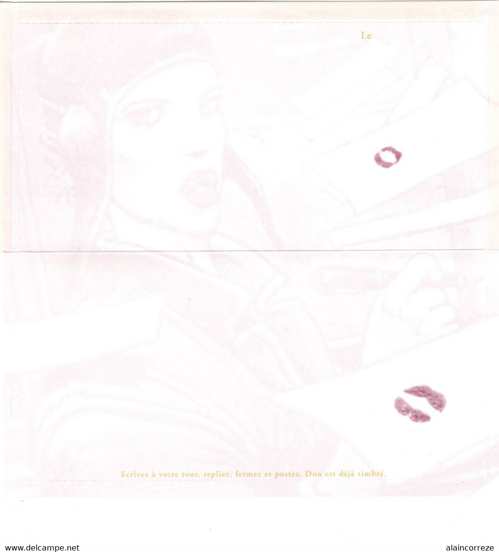 PAP Entier Postal DUO SPECIMEN Femme Complet Enveloppe Prétimbrée + Carte + Carte Prétimbrée Pour Le Retour Stylo Encre - Prêts-à-poster:  Autres (1995-...)