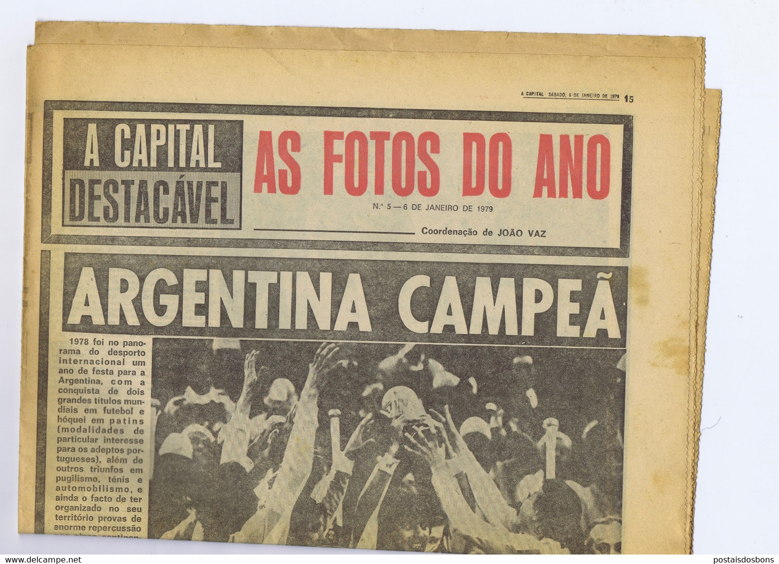 M1) Portugal Destacável Jornal A CAPITAL - AS FOTOS DO ANO #5  6.1.1979 - Aardrijkskunde & Geschiedenis