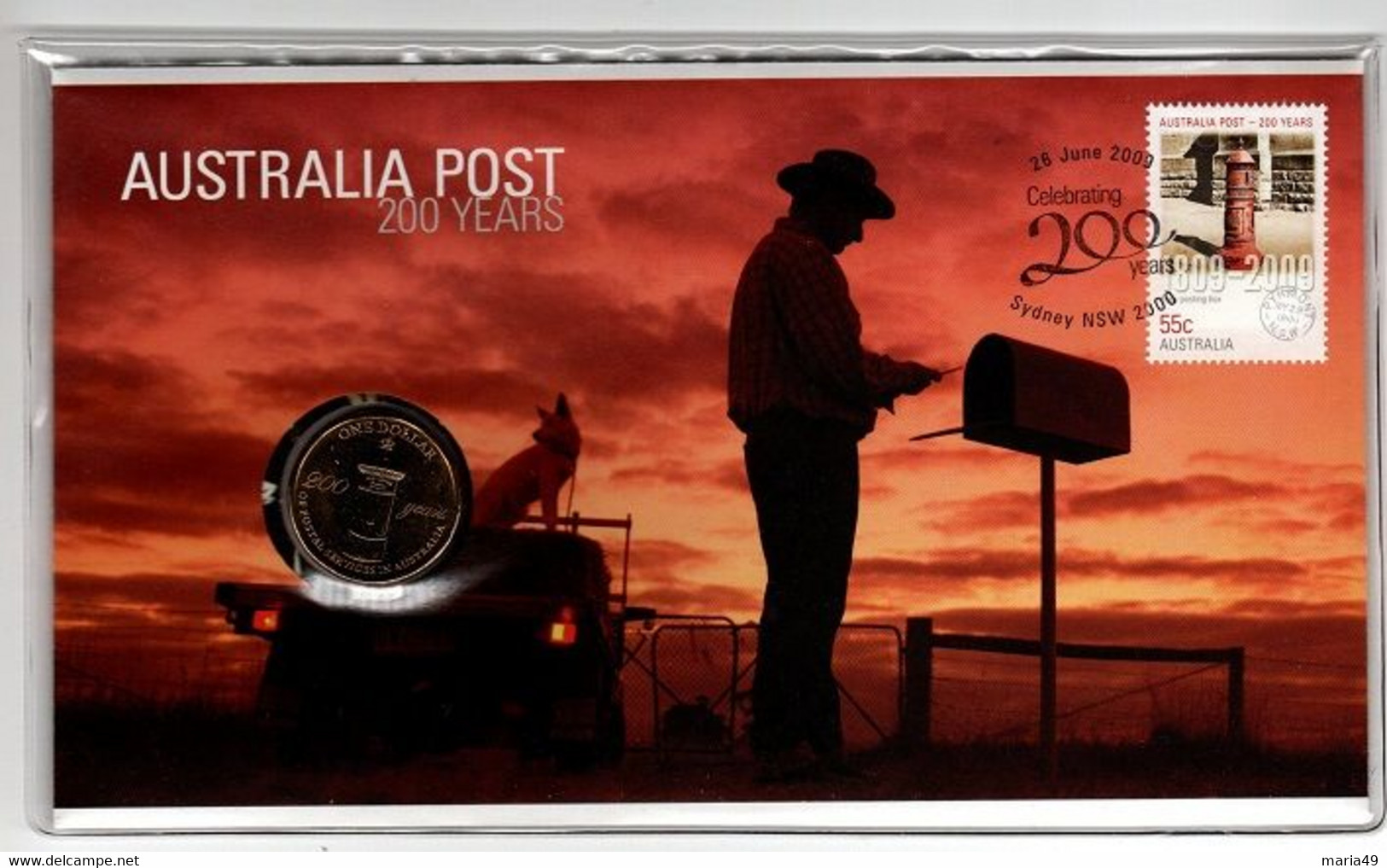 Australia -Postal Numismatic Cover  2009 Australia Post Favorite Stamp  $ 1.00 Coin - Autres – Océanie