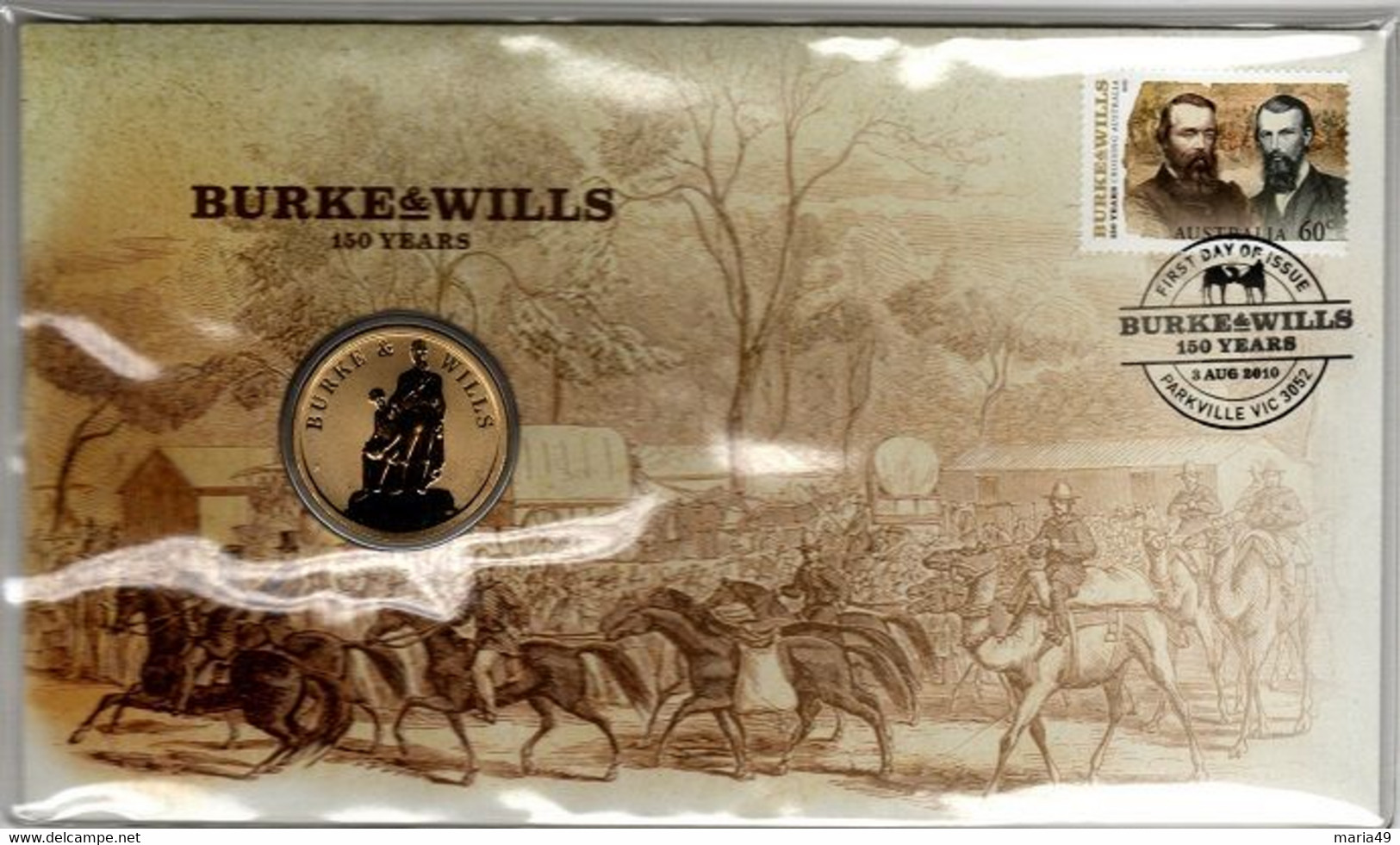 Australia -Postal Numismatic Cover  2010 Burke 7 Willss  $ 1.00 Coin - Otros – Oceanía