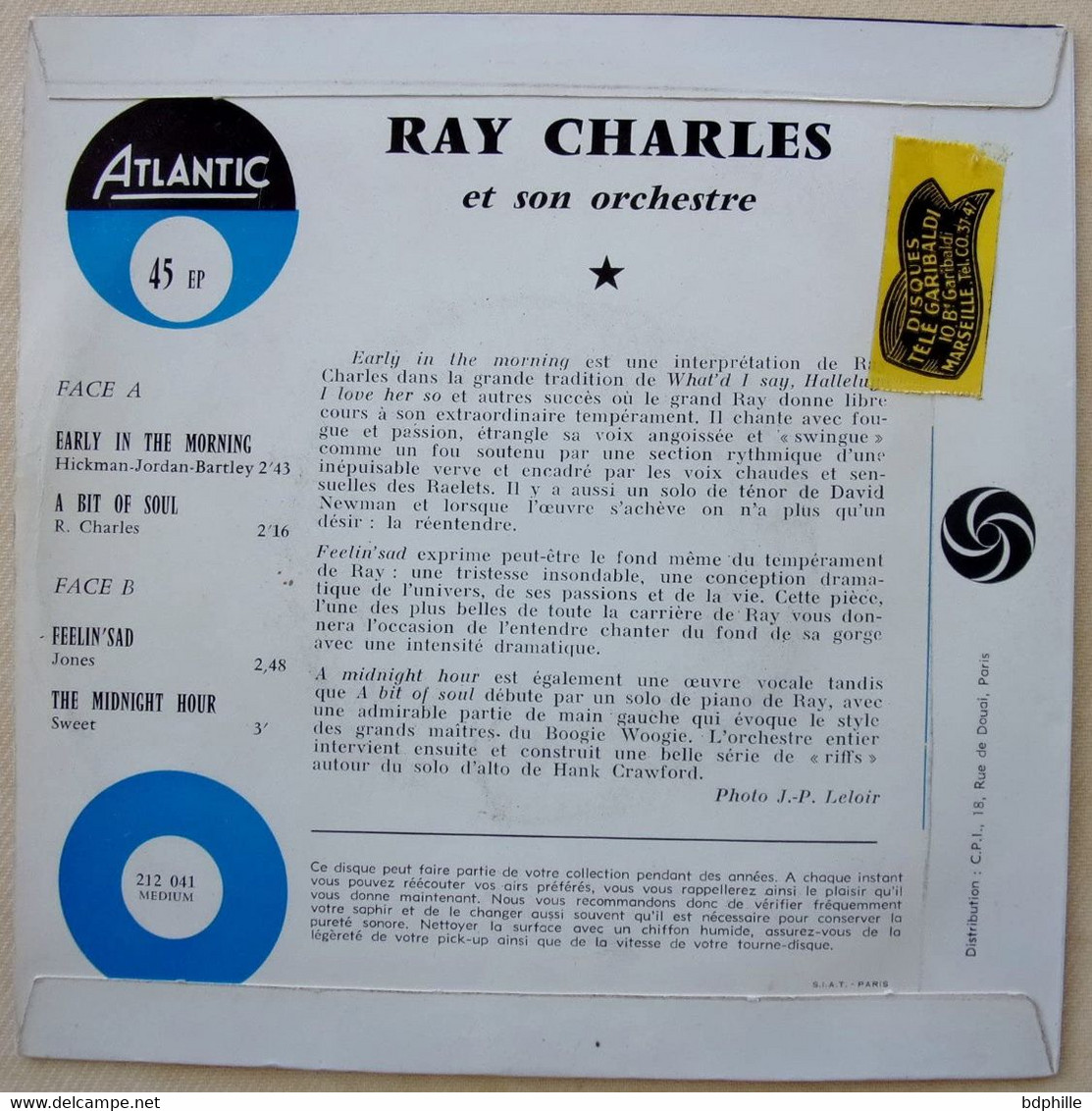 Ray Charles Early In The Morning EP 45 TBE - Soul - R&B