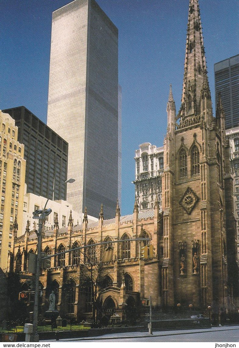 USA  - Postcard Unused   -  Trinity Church Looking North, New York City - Églises