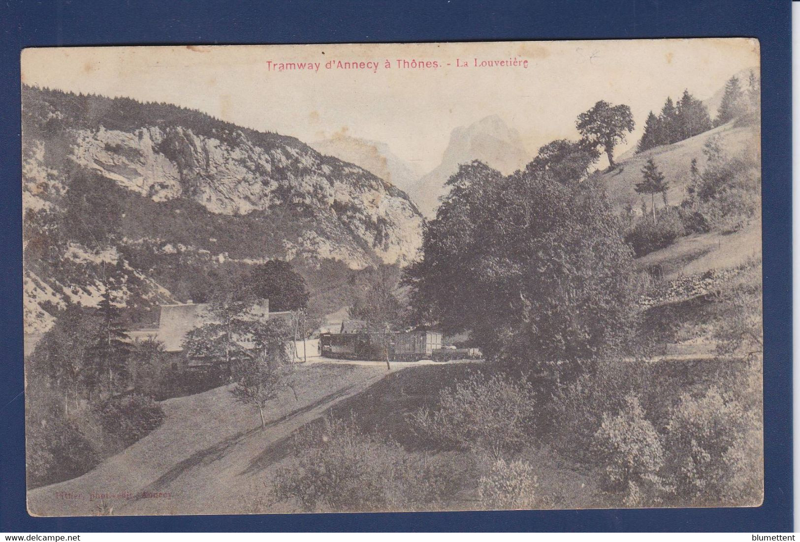 CPA [74] Haute Savoie > Thônes écrite Tramway D'Annecy La Louverière Train Gare - Thônes