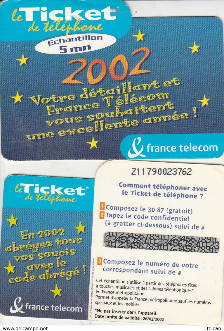 ECHANTILLON  5  Minutes  2002 Mint - FT Tickets