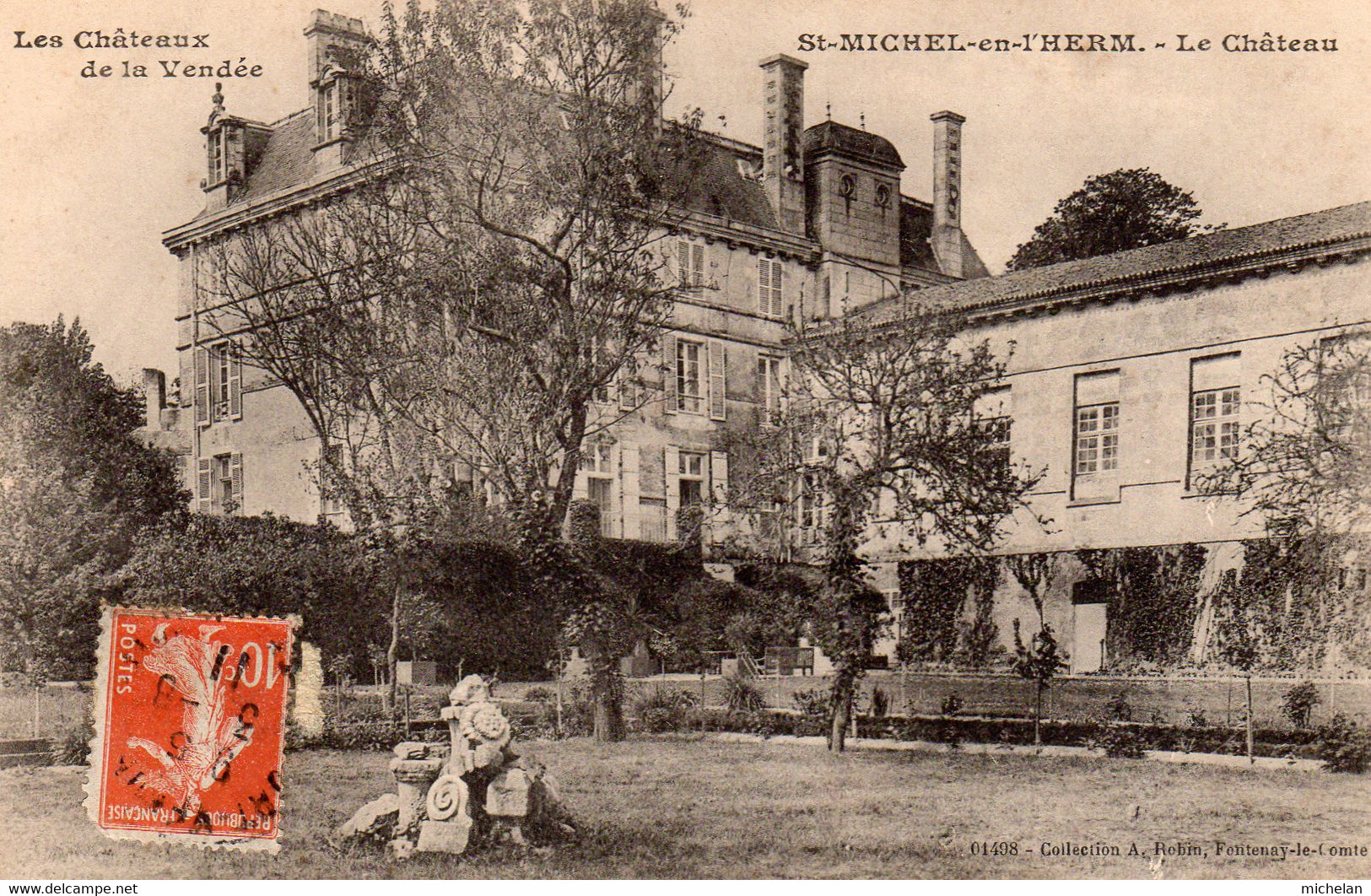 CPA   85   ST-MICHEL-EN-L'HERM---LE CHATEAU----1911 - Saint Michel En L'Herm