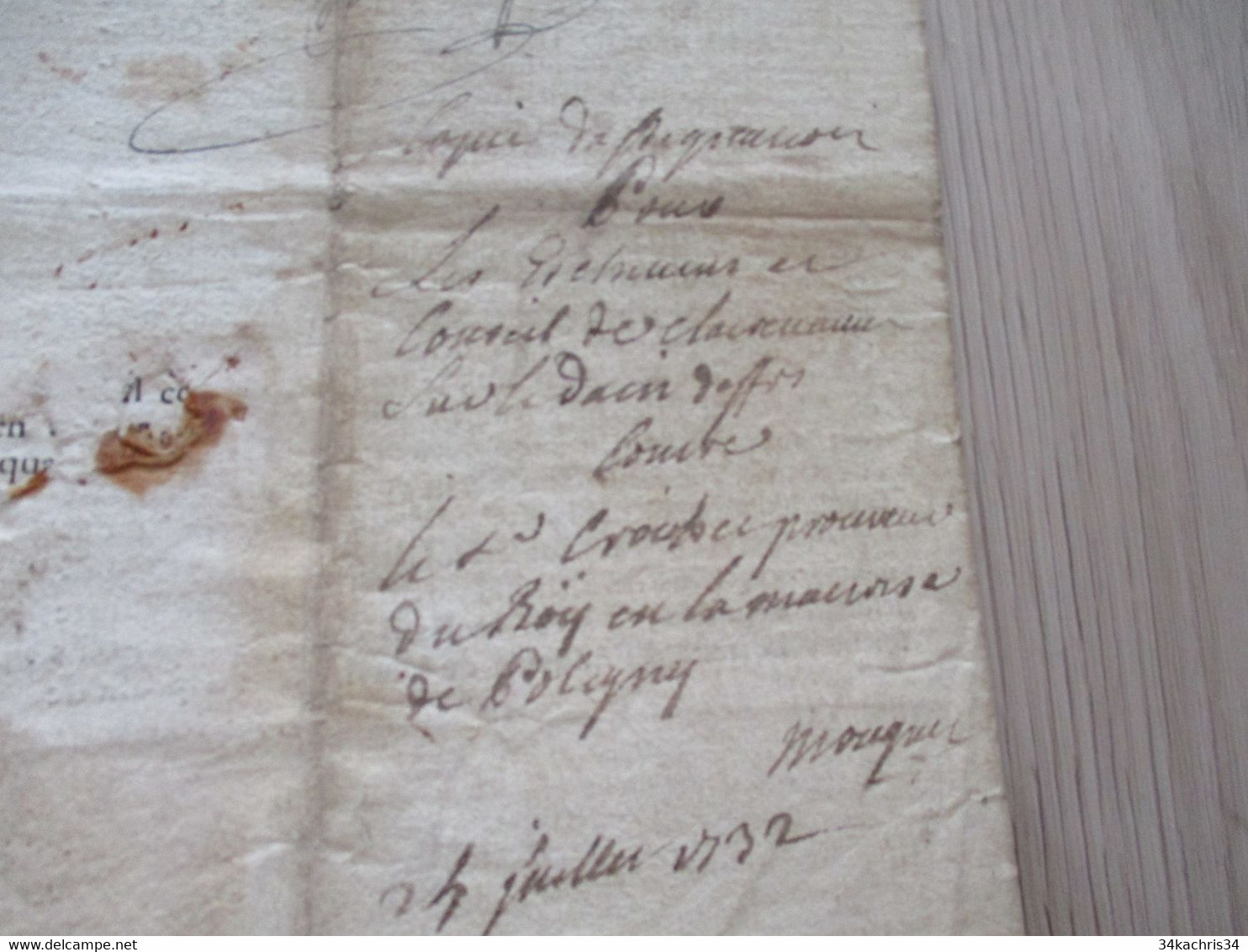 Poligny Jura Croichet Ordre Comparution Delapree Texte Manuscrit Et Autographes Au Dos En L'état - Decrees & Laws