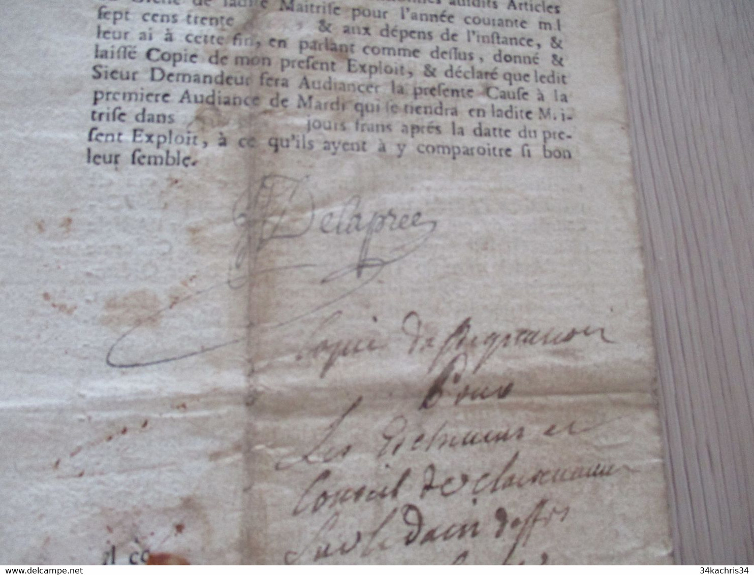 Poligny Jura Croichet Ordre Comparution Delapree Texte Manuscrit Et Autographes Au Dos En L'état - Décrets & Lois