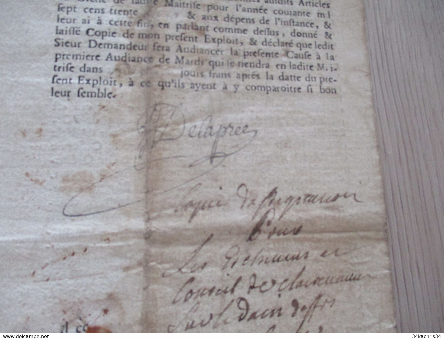 Poligny Jura Croichet Ordre Comparution Delapree Texte Manuscrit Et Autographes Au Dos En L'état - Gesetze & Erlasse