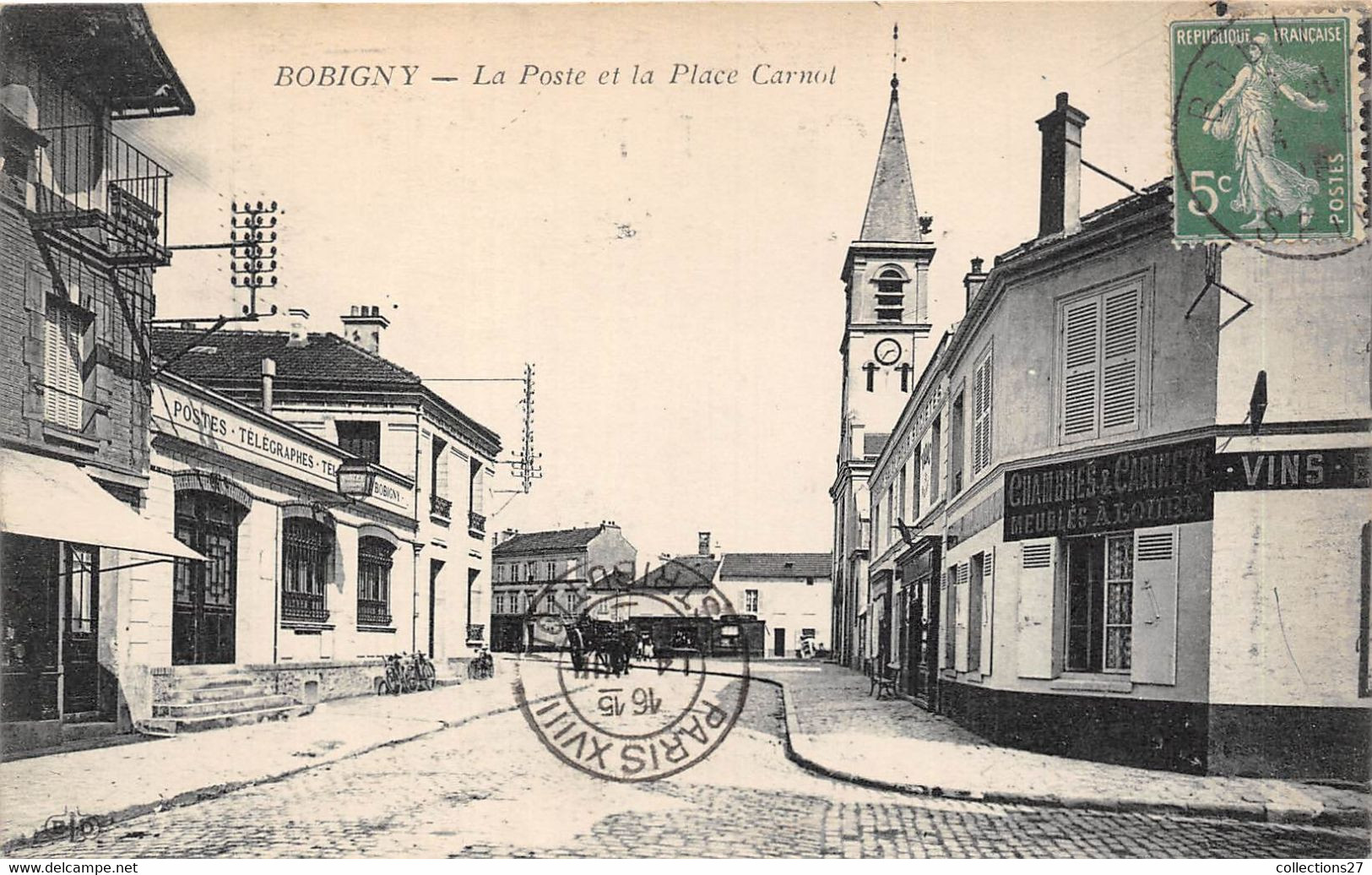 93-BOBIGNY- LA POSTE ET LA PLACE CARNOT - Bobigny