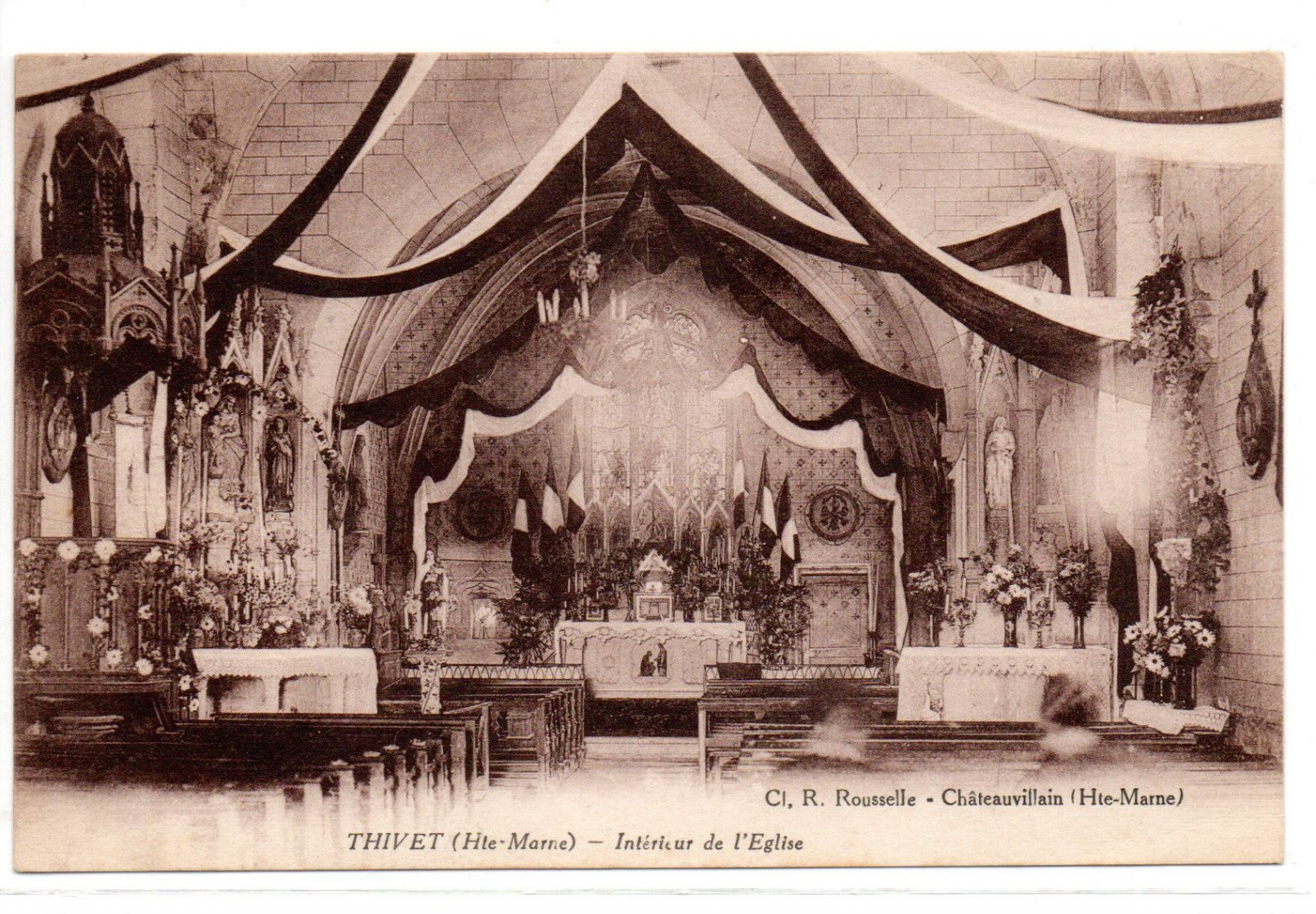 CPA Thivet (52) L'intérieur De L'église Le 11 Août 1932 - - Andere & Zonder Classificatie