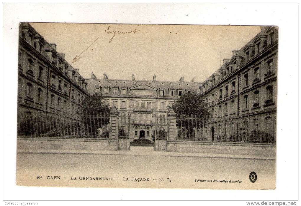 Cp , Gendarme , LA GENDARMERIE , CAEN , écrite 1916 - Police - Gendarmerie