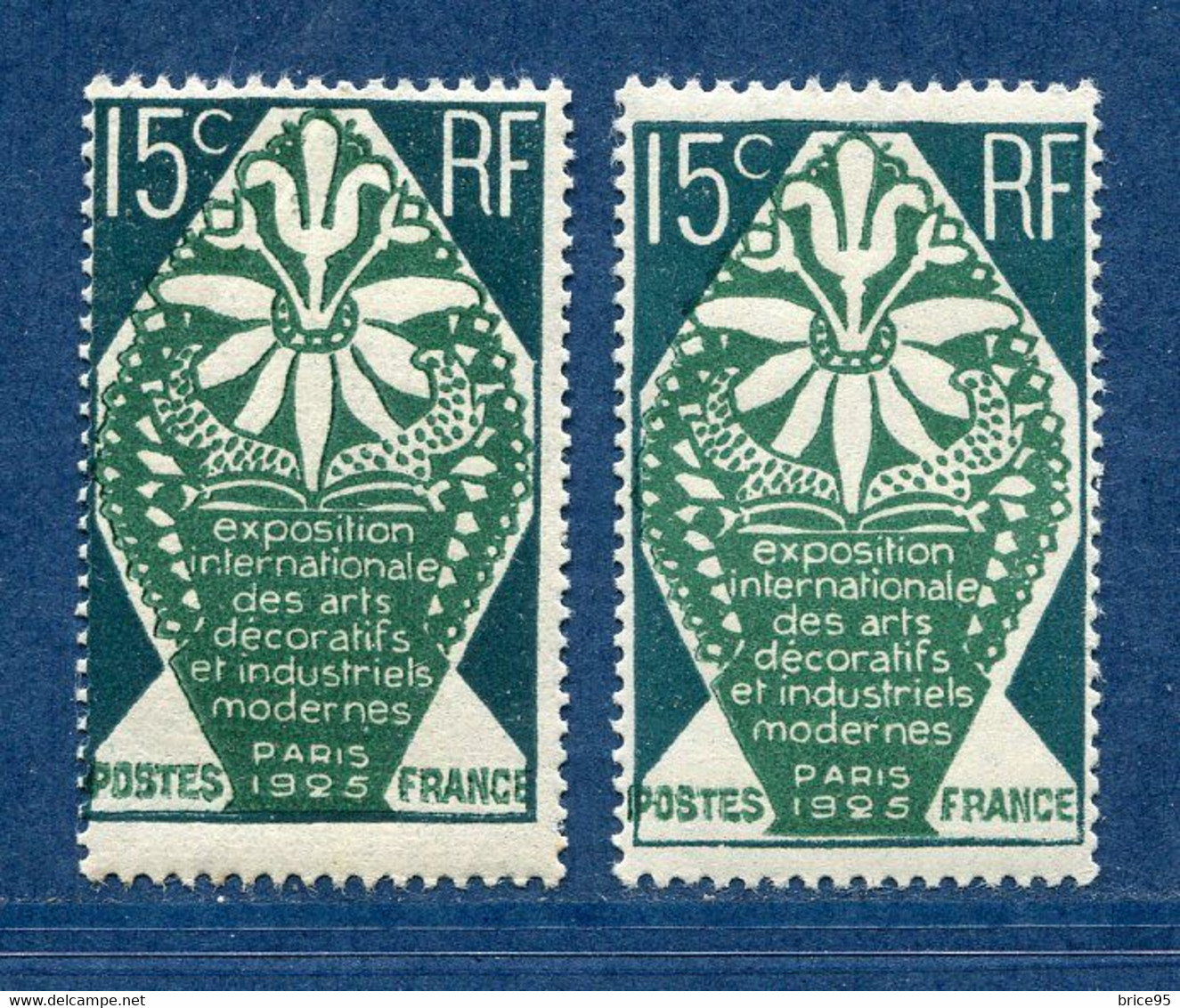 ⭐ France - Variété - YT N° 211 - E Touchant Cadre - P Coupé - Neuf Sans Charnière - 1924 à 1925 ⭐ - Neufs