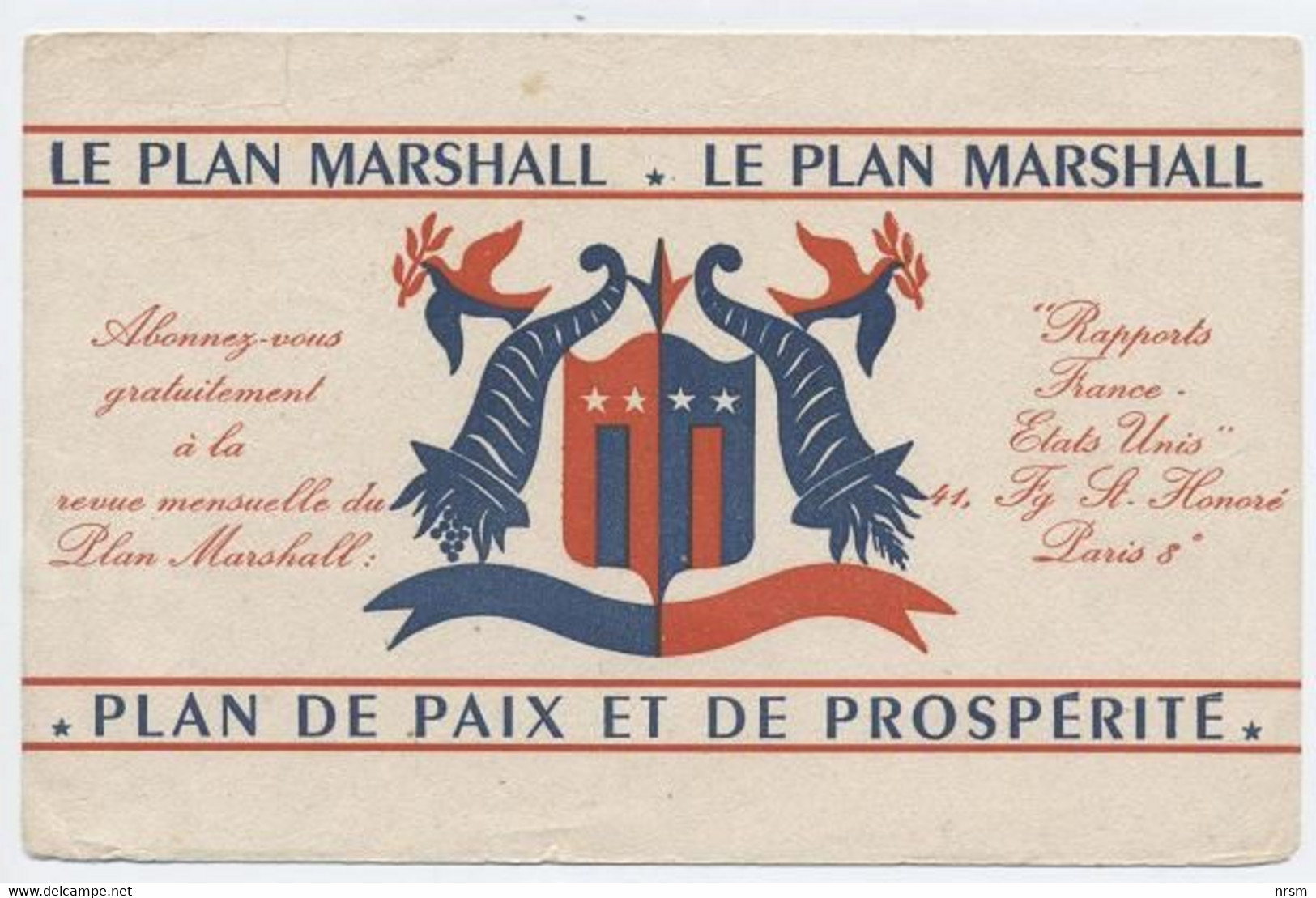 Buvard Plan Marshall - Banque & Assurance