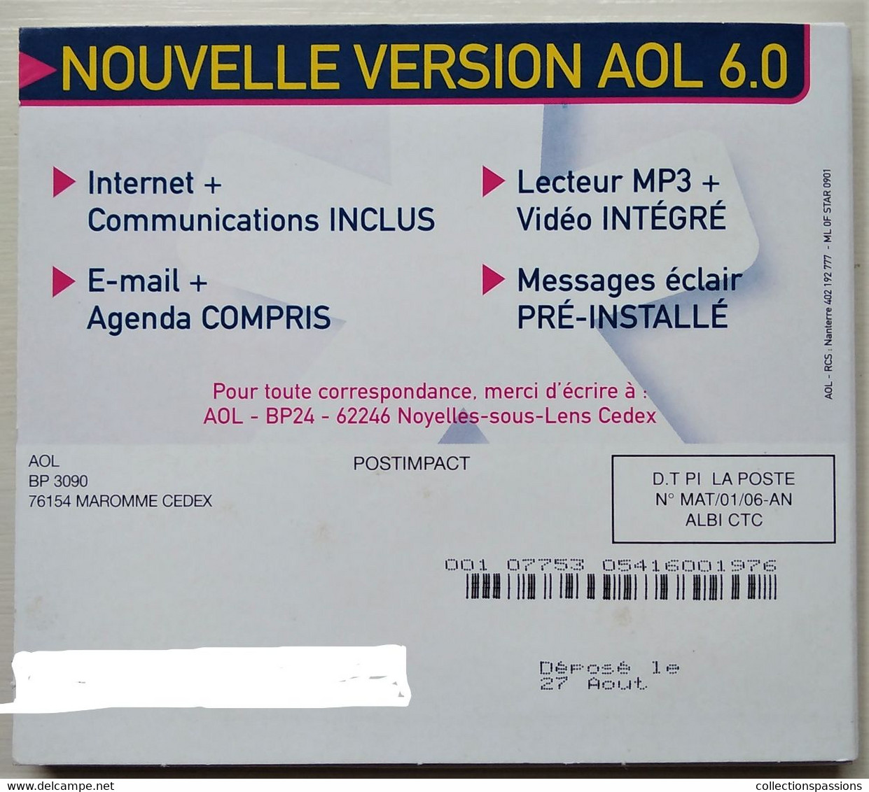 - Kit De Connexion Internet - AOL - Envoyé Par La Poste - - Kit Di Connessione A  Internet