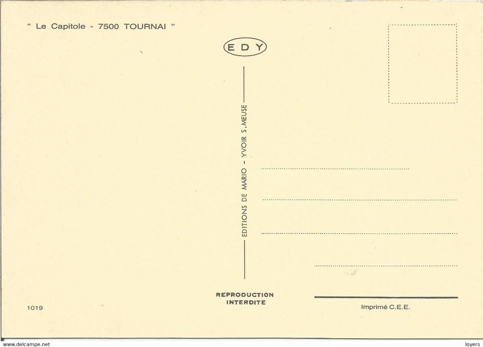 TOURNAI. Le Beffroi. (scan Verso) - Tournai