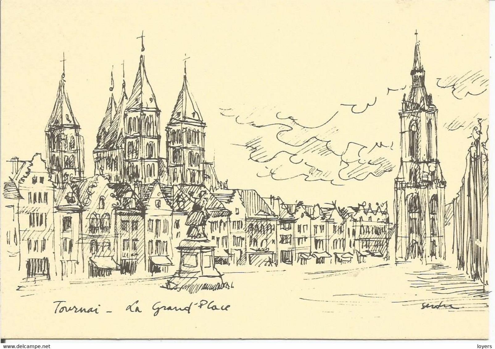 TOURNAI. La Grand'Place. (scan Verso) - Tournai