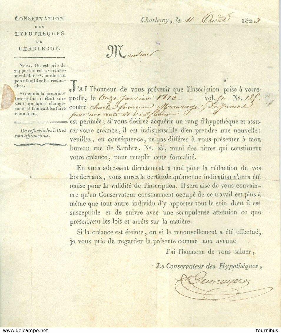 Charleroy-Thiméon 11-08-1823 - 1815-1830 (Periodo Holandes)