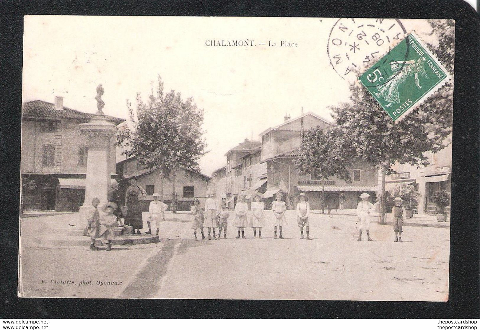 CPA 01 CHALAMONT-La Place F.VIALATTE PHOT OYONNAX RARE MORE FRANCE FOR SALE @1 EURO OR LESS - Unclassified