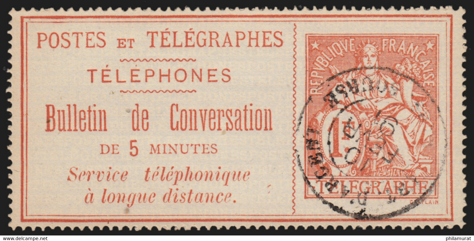 France Timbres-Téléphone N°5, Chaplain 1fr Rouge, Oblitéré COTE 35€ - TB - Telegraph And Telephone