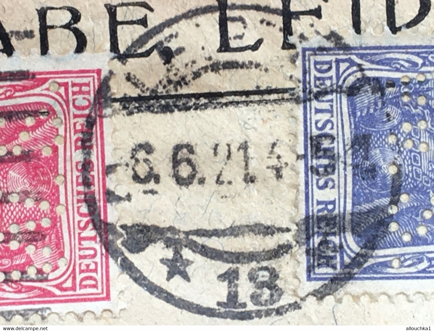 Deutsches Reich Post Timbres Perforé,Perforés,Perfin Perfins,Perforatis,Perforado,Perforated,Perforata,Durchlöche. - Perforadas