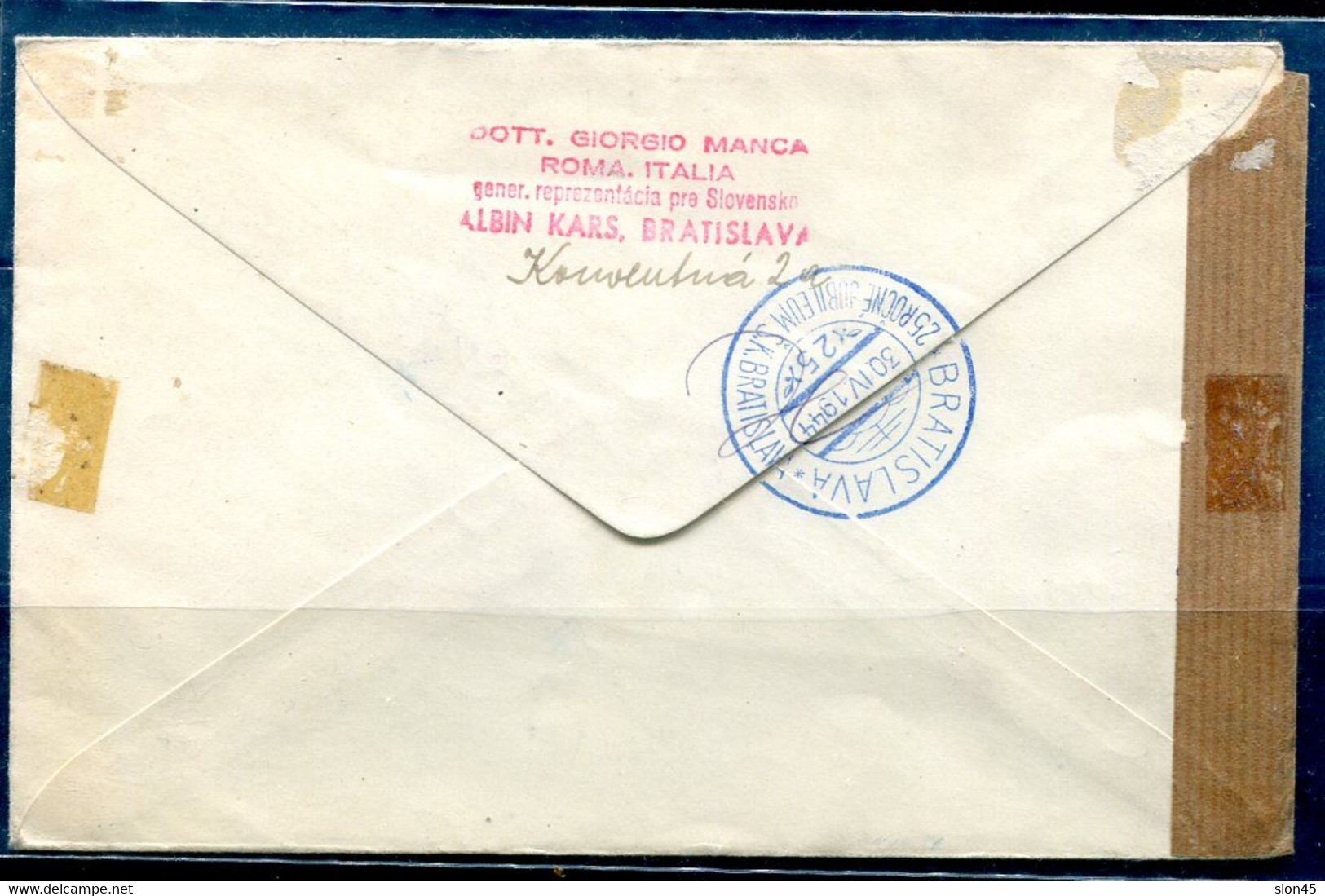 Slovakia  1944 Register Cover To Bratislava Oslo 11265 - Briefe U. Dokumente