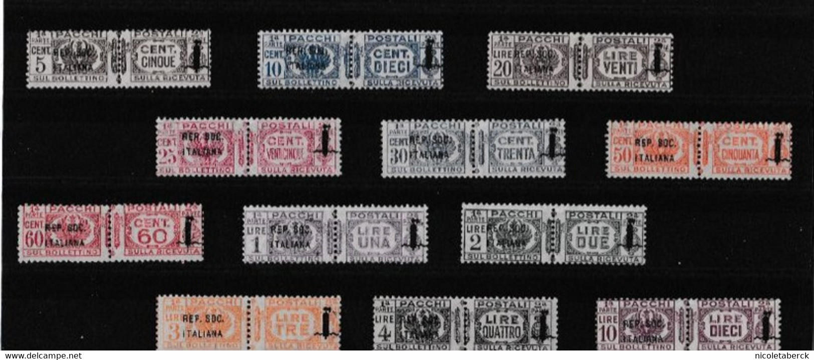 Italie, République Sociale , Série Complète Colis Postaux , émise En 1944 ** Cote 2250€ TRES RARE - Paquetes Postales