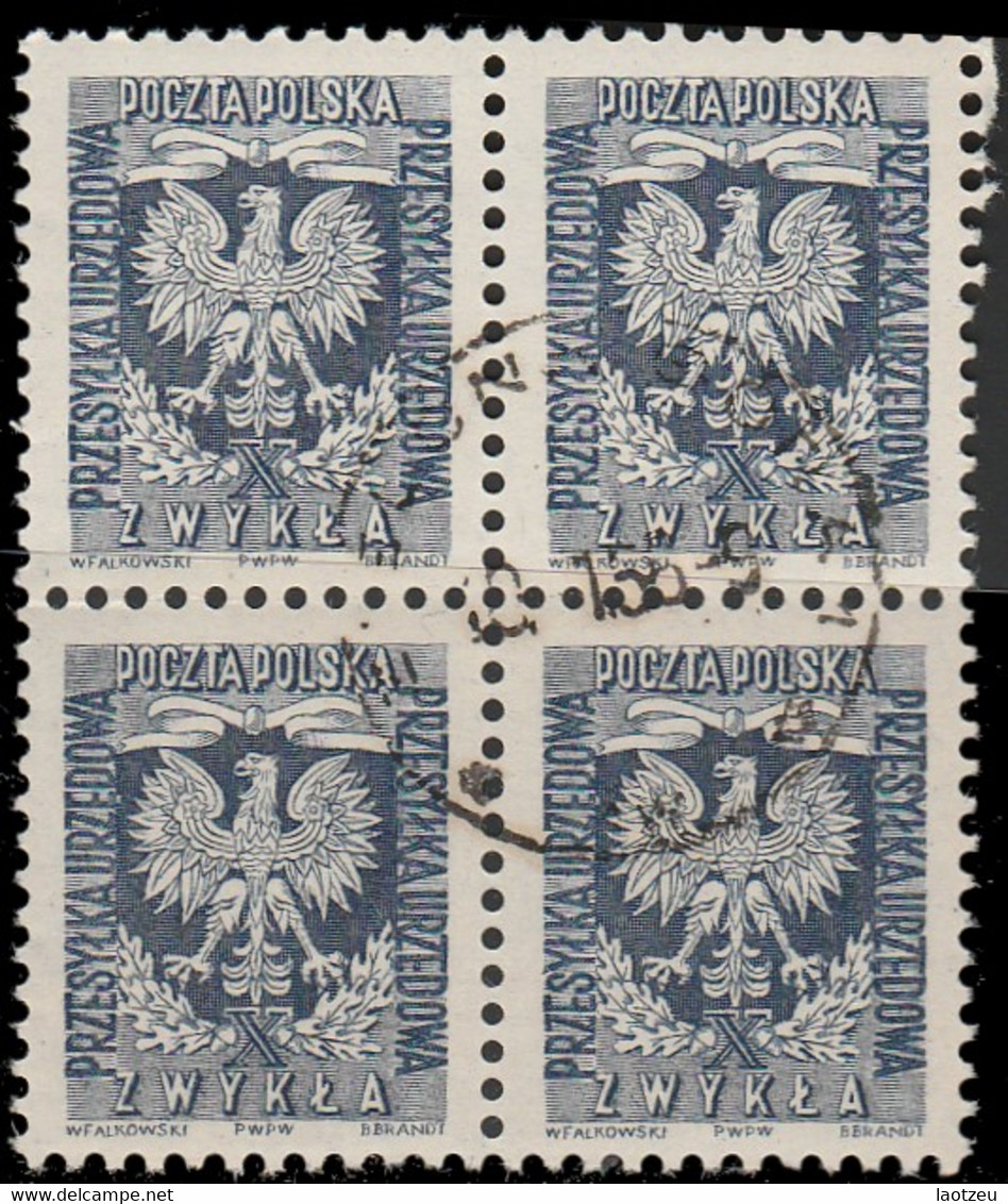 Pologne Service 1953. ~ S 28  Bloc De 4 - 10 Ans République - Dienstmarken