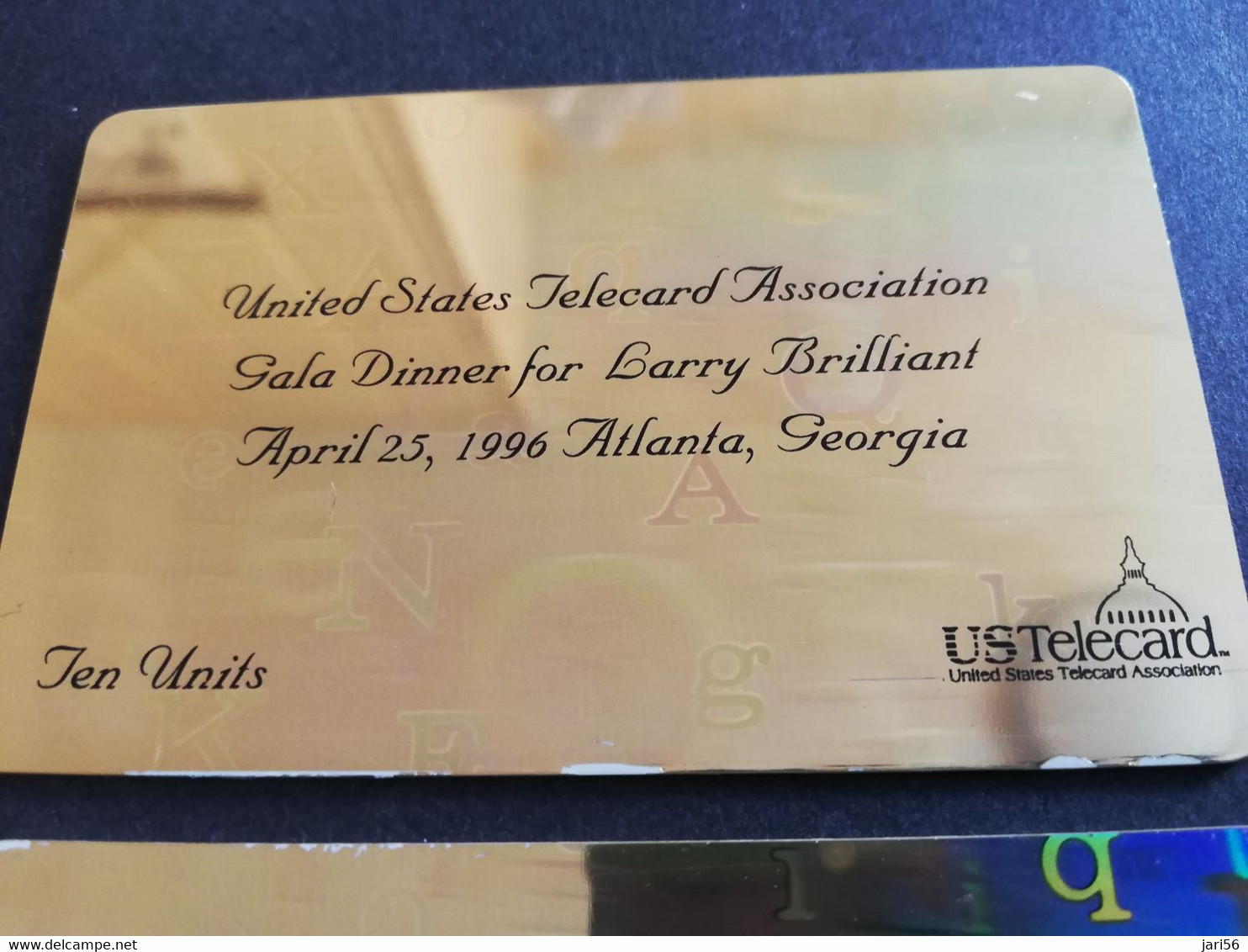 UNITED STATES  US TELECARD/ GALA DINER FOR LARRY BRILLIANT - GOLD  CARD/ HOLOGRA   LIMITED EDITION   MINT CARD ** 6117** - Colecciones
