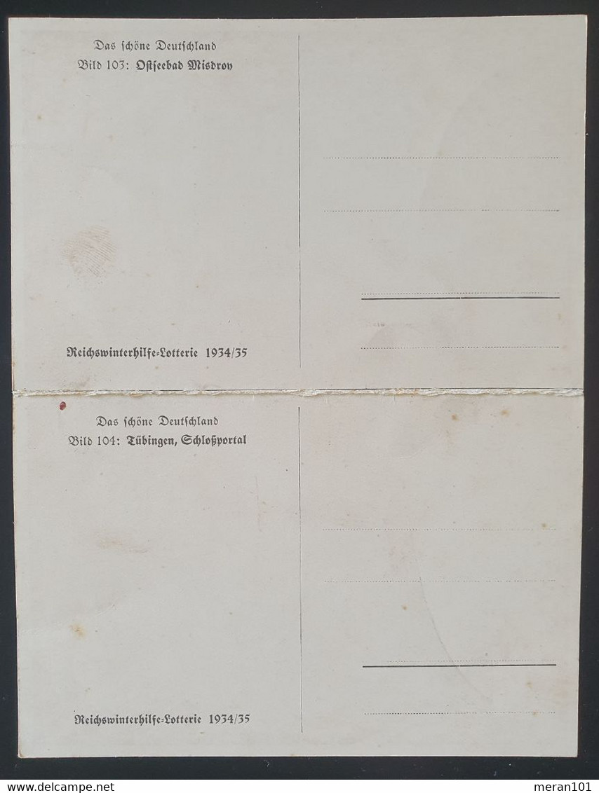 Deutsches Reich 1934, Postkarte Doppelkarte "WHW" P254 Beide Ohne Wertstempel - Ungebraucht - Storia Postale