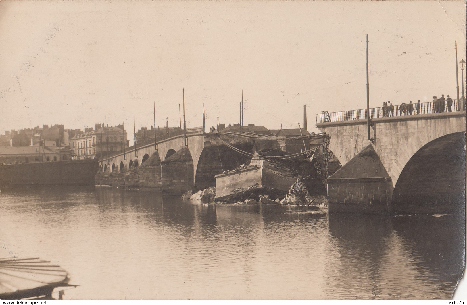 Evènements - Destruction Pont Maudit - Nantes - Carte-Photo - Katastrophen