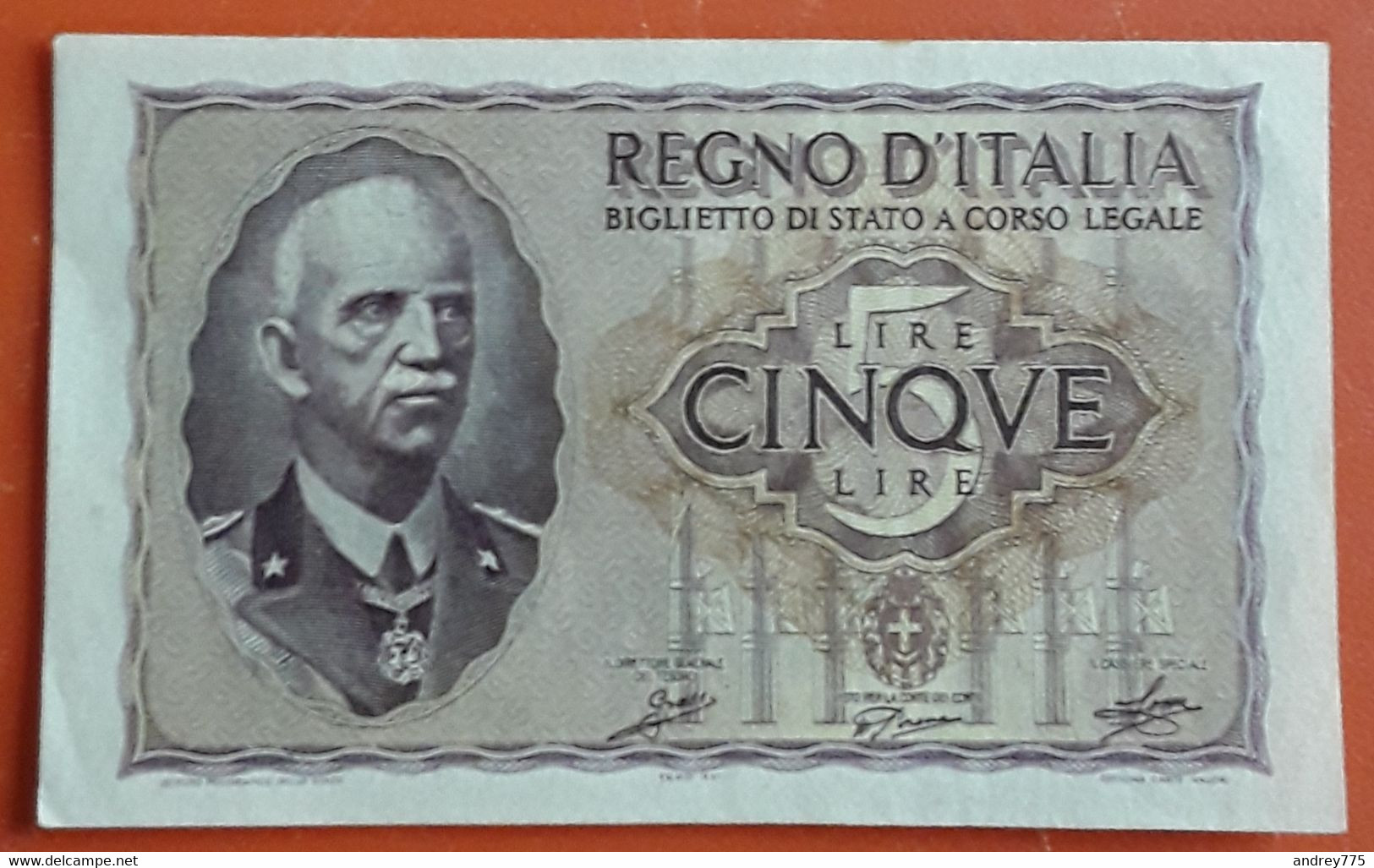 Cinque Lire - 1940 - Italië– 5 Lire