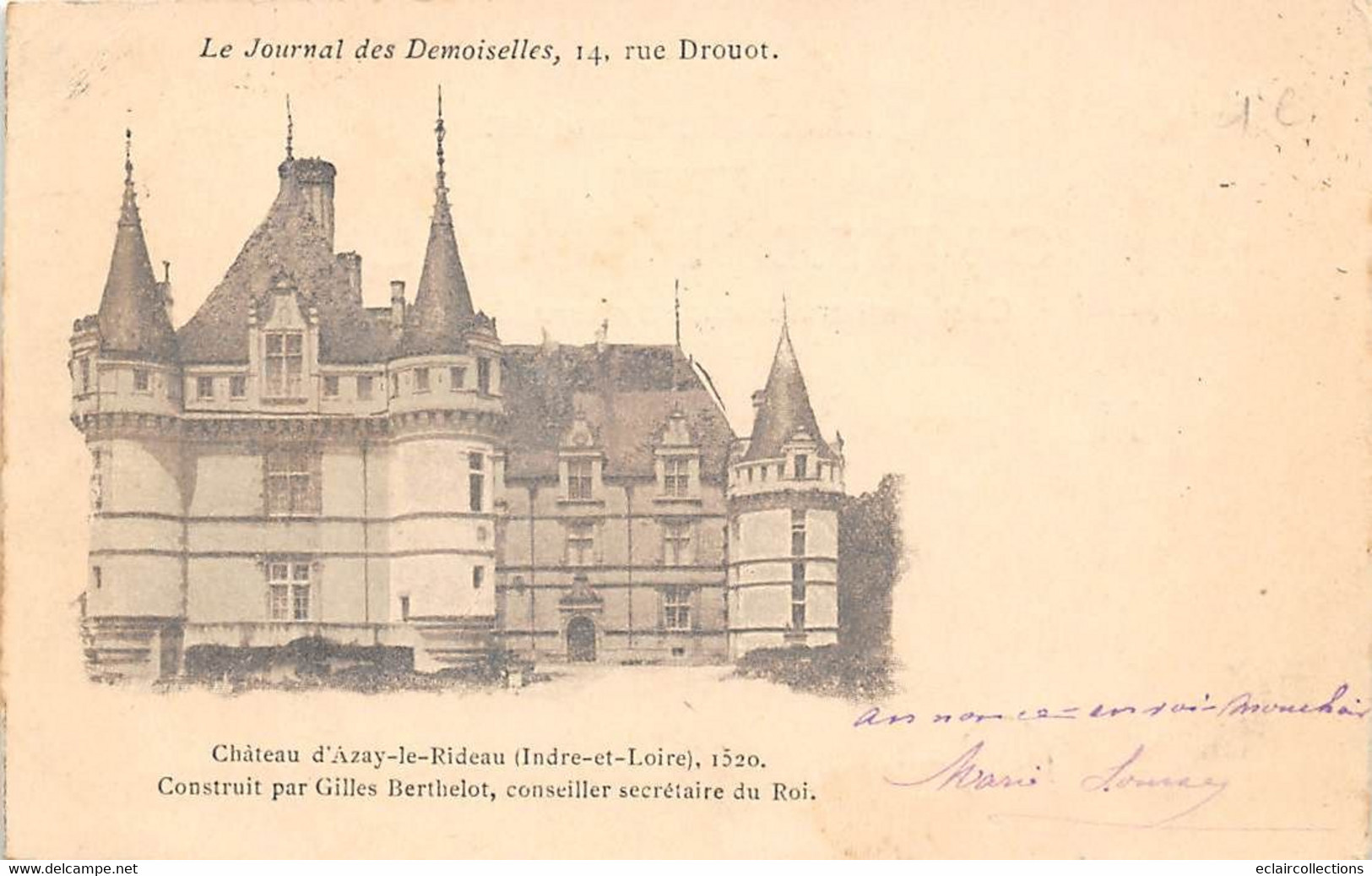 Azay-le-Rideau      37         Le  Château Construit Par Gilles Berthelot     (voir Scan) - Azay-le-Rideau