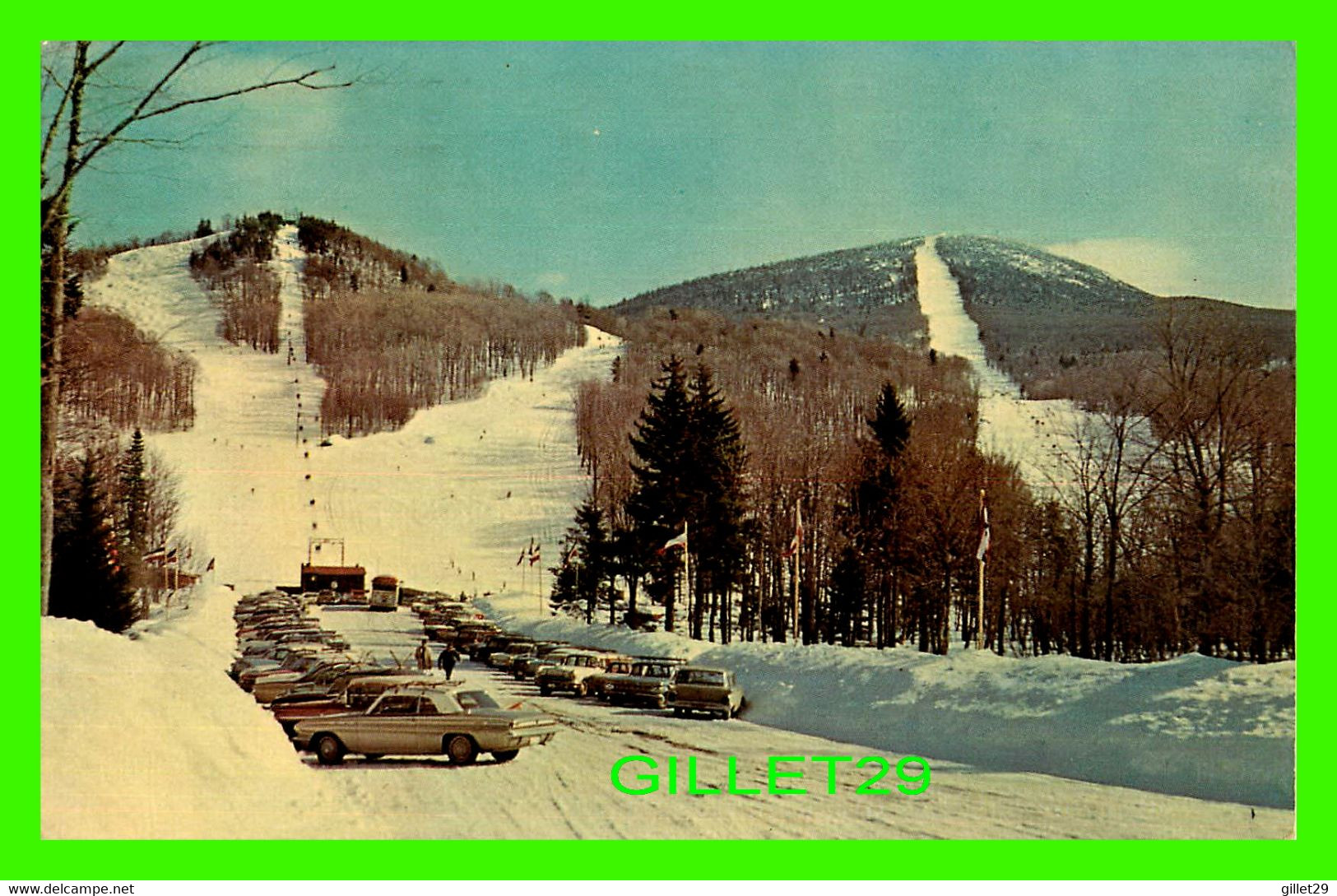 RUTLAND, VT - PICO PEAK IN WINTER - TRAVEL IN 1965 - ANIMATED WITH OLD CARS - - Rutland